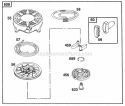 Rewind Assembly Diagram and Parts List for 135702-0015-01  Briggs and Stratton Engine